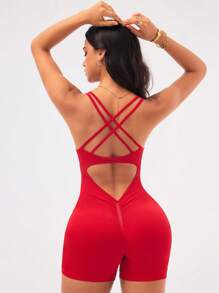 Core Rhythm 女士无缝露背连体裤运动服