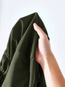 SHEIN MOD Blouse évasée à manches évasées et nœud devant pour femmes en vert, costumes ajourés, costume de diable, vintage, Top de pirate, hippie, hauts de sortie