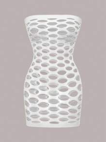 ROMWE Kawaii Y2K 原宿风格性感超弹镂空紧身衣