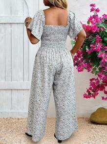 EMERY ROSE 大码夏日度假花卉印花修身连体裤