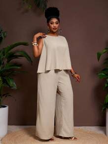 Veslaya 秋冬新品上市，女士秋冬服装，万圣节，大码女士家居服套装 - 卡其色 - 查看 3