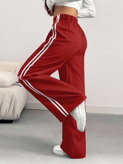 INAWLY Pantaloni sport casual pentru femei, cu croială lejeră în culori contrastante, primăvară/vară