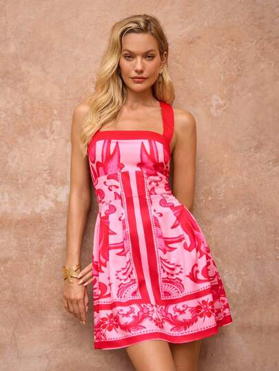 SHEIN Clasi 印花迷你海滩度假连衣裙 夏季度假花卉印花 Y2K 服装 女装 Y2K 返校服装 乡村服装 女装 复古风 女装 外出机场服装 女装 女装 女装 海滩服装 海滩连衣裙 海滩度假服装 海滩必备品 派对连衣裙 骄傲海星亮片连衣裙 度假服装 机场装 夏季蜜月装 女装 波西米亚风