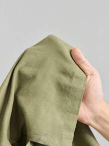 Ontre 2025 Herbst Neuankömmling Rundhals-Top, Urlaubsstil salbeigrüne Rundhals-Bluse mit Puffärmeln und geraffter Taille aus Leinen, vielseitig für Sommer/Herbst Alltag, Pendeln, Business Lässig, Büro, Schule für Frauen