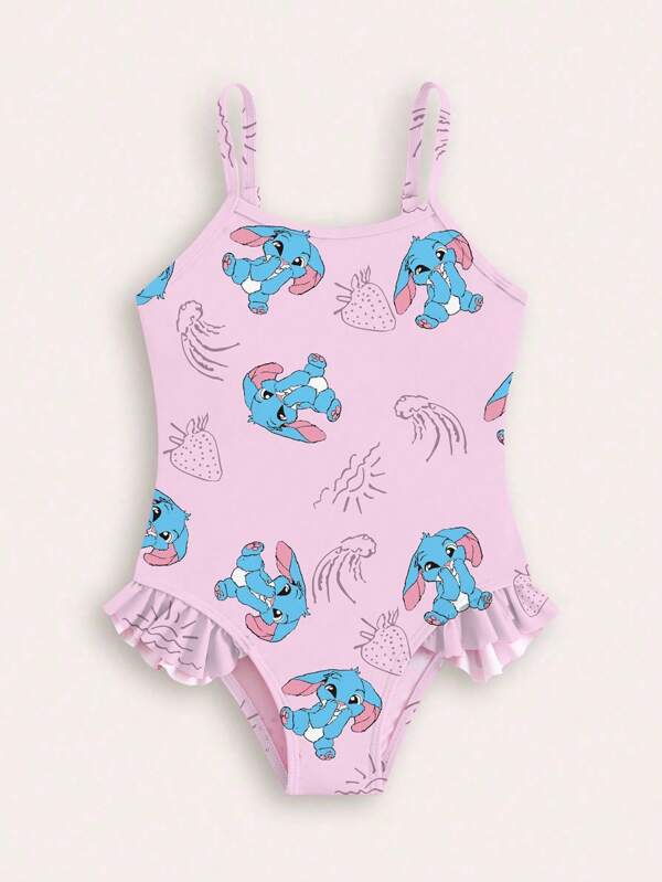 New Fashion Baby Girls Pony Print One-Piece Swimsuit