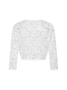 Ellevyn Veste fine et élégante à ourlet festonné en dentelle transparente pour femme. Vêtements de femme tout-saison automne/hiver, décontracté mais professionnel, idéal pour les femmes actives comme les enseignantes.