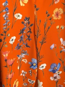 Linhara Plus Size Casual/Holiday Loose Adjustable Button Floral Digital Print Jumpsuit, Suitable For Dining, Picnic, Gatherings