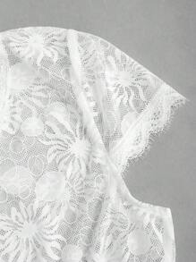 Fairmaia Niemiecki tradycyjny damski top z dekoltem w serek, bez rękawów, krótki, Dirndl, tradycyjny koronkowy top na Oktoberfest w jednolitych kolorach dla kobiet, tradycyjny letni styl, Halloween - Biały - Zobacz 2