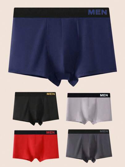 Manfinity Underwear&Sleepwear Basics 5 pièces Lot de slips plats pour hommes avec ceinture imprimée