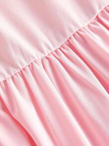 SHEIN MOOSTA Plus Size Solid Color Bandeau Dress, Simple & Sweet Princess Style