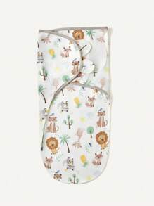 Cozy Pixies 3pcs/Set Selimut Bedong Lembut Motif Polkadot dan Hewan, Set Kotak Hadiah untuk Bayi Baru Lahir - MultiWarna - View 5