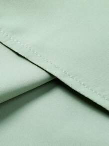 Manfinity Mode Áo sơ mi tay dài màu trơn đơn giản, thoải mái khi đi làm hàng ngày, cỡ lớn dành cho nam, mùa thu - màu xanh lá - Xem 4