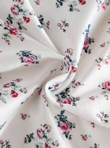 SHEIN Vintaside Kids 2pcs Baby Girls Ditsy Floral Bodysuit Suits, Fashionable Cute Countryside Style Bodysuit, Spring/Summer