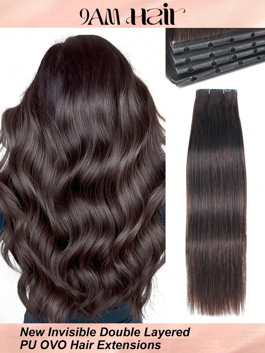 全新隐形双层 PU OVO 真人发片,带洁净微珠安装,无缝手工纬纱,真正优质真人发,全端不脱落,持久发质,外观非常自然,适合所有发质和时尚爱好者 - S2 - 查看 1