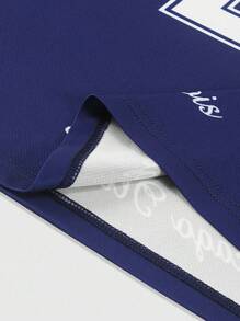 ROMWE MEN Prep 男士休闲字母印花短袖T恤，夏季 - 彩色 - 查看 5