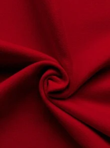 SHEIN PETITE 女士休闲立领中长袖外套，秋冬季女装 - 紅色 - 查看 7