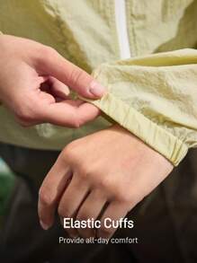 In My Nature 女士拉链开衫长袖防晒夹克 - 綠色 - 查看 7