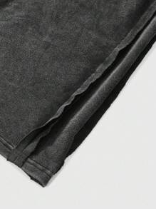 Manfinity EMRG 男士年轻街头风格，简约棉质宽松阔腿运动裤，松紧腰针织运动裤，做旧棉质面料，带有微妙的做旧细节，休闲街头风格，适合日常、休闲和时尚穿着，适合作为节日礼物 黑色运动裤 男士水洗黑色运动裤 黑色慢跑裤 男士黑色裤子 宽松运动裤 黑色水洗运动裤 男士黑色宽松运动裤 黑色羊毛运动裤 水洗黑色慢跑裤 - 黑色 - 查看 6