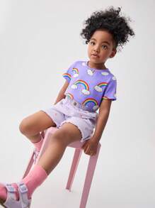 Leap Crew Leap Crew Young Girl Rainbow Print Tee - Multicolor - View 4