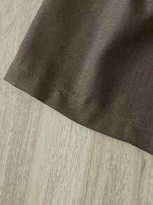 Airaco Bộ đồ nữ áo dài tay màu trơn và quần short, trang phục công sở thường ngày - Nhiều màu - Xem 5