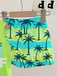SHEIN Baby Boy Casual Soft&Comfortable Outfit,Suitable For Spring/Summer Beach Boys Swim Suit Set 3t Bathing Surf - Multicolor - View 7