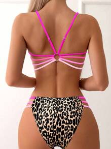 Swim SXY 女士豹纹印花沙滩泳衣套装，适合夏季海滩度假