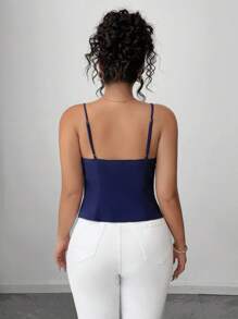 Calvaya Plus Size Women Casual Slim Fit Guzik Ozdobny Pasek