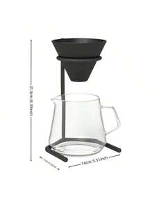Conjunto Completo de Cafeteira Preparada à Mão, Utensílios Filtro Xícara de Papel, Café de Entrada para Casa, Garrafa Compartilhada de Vidro com Suporte, Cafeteira Portátil, Adequado para Casa, Escritório, Uso Externo, Volta às Aulas - Multicolorido - Visão 8