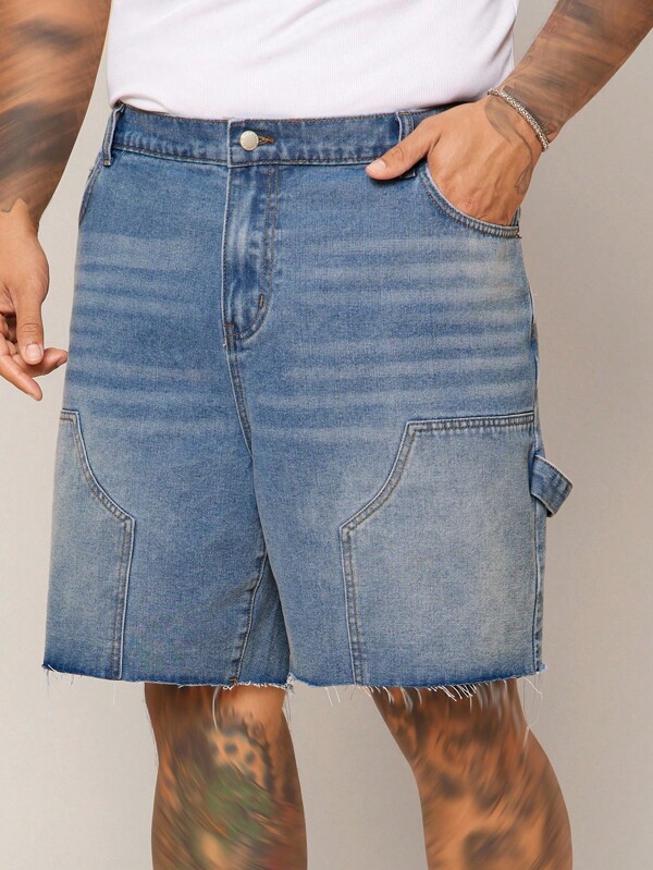 EASEVO Pantalones cortos vaqueros holgados y casuales talla grande para hombre, adecuados para el verano