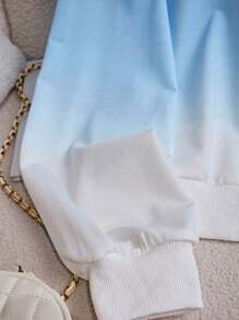 INAWLY Minimalist Ombre Short Hoodie Sweatshirt - Multicolor - View 4