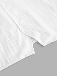 Manfinity VCAY Herren einfarbiges lässiges Kurzarmhemd für den Sommer, Herren Weißes Kurzarmhemd, Herren Weißes Hemd mit Knopfleiste, Herren Sommerhemd, Herren Weißes Strandhemd, Herren Weißes Hemd mit Stehkragen