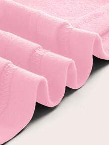 SHEIN MOD Sexy Casual Minimalist Light Pink Off Shoulder Short Sleeve Hollow Out Back Fitted Women T-Shirt Pullover, Suitable For Summer,Valentine Outfits - Baby Pink - View 5