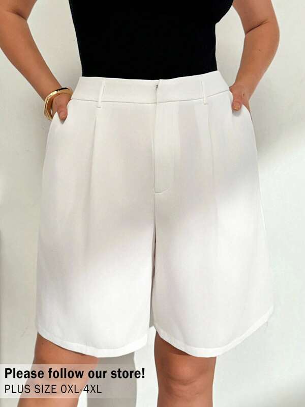 Auralis Plus-Size Summer Black Quarter Pants, Slacks  ,Shorts Back To School Outfits Teacher Outfits