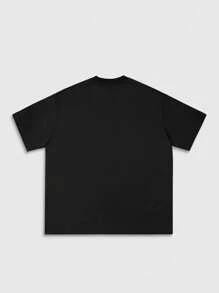 ROMWE MEN Street Life 2D Anime Graphic Character Printed Short Sleeve T-Shirt For Men,