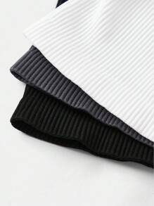 SHEIN 3pcs/Set Tween Girls' Seamless Activewear Shorts, All-Match Versatile Styles In Black, White, Grey - Multicolor - View 4