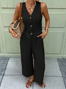 SHEIN LUNE Conjunto de dos piezas para mujer para uso diario