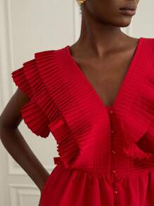 Aveloria Rosie 优雅多层荷叶边褶皱V领性感上衣