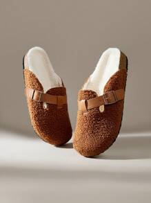Solecia Fashionable Casual Versatile Daily-Wear Slip-On Flats With Thermal Lining For Women - Brown - View 6