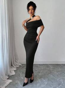 Rafferiza 女式休闲时尚金属花卉紧身连衣裙，春夏