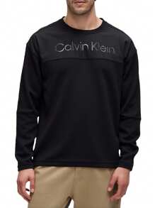 Calvin Klein Men's Sweatshirt 00GMS4W338 Black Regular Fit - Black - View 1