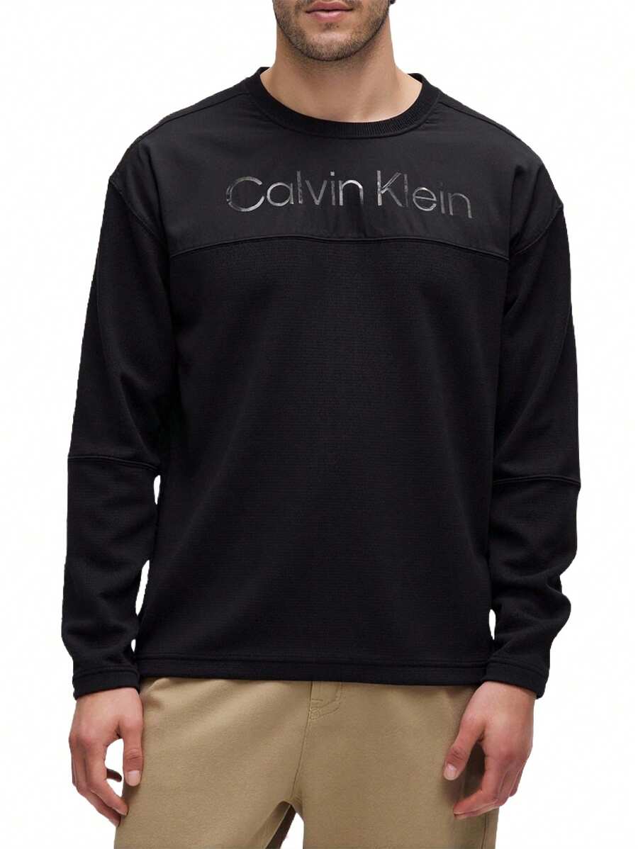 Calvin Klein Men's Sweatshirt 00GMS4W338 Black Regular Fit - Black - View 1