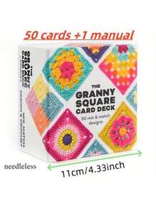 50pcs/Set Crochet Pattern Cards, 50 Cards + 1 Manual, Crochet Teaching Card Set, Can Be Sewn On Clothes, Bags And Other Fabrics, Fashionable And High-Quality Crochet Set
