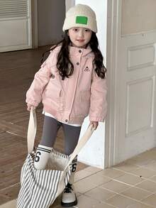 DAZY Girls Padded Coat, Young Girl Fall Outerwear - Pink - View 2