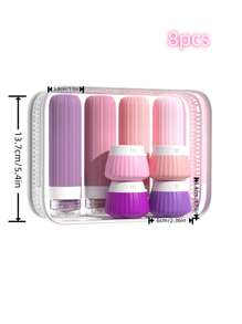 SHEIN 4 Pcs Travel Bottles For Toiletries, 3oz Leak Proof Travel Bottles, Silicone Squeezable Containers, Travel Accessories Refillable Bottles With Toiletry Bag Home Bathroom Decor Summer
