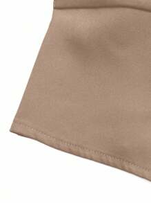 SHEIN LUNE 夏季休闲纯色西装背心 - 卡其色 - 查看 5