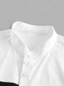Manfinity VCAY Men's Casual Everyday Loose Fit Short Sleeve Woven Shirt - White - View 5