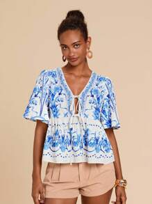 Travachic 花卉印花休闲度假秋季、秋季、复活节、假日、女士沙滩衬衫、度假、音乐会女士、波西米亚风、波西米亚风、音乐节、热带度假、浪漫、秋季、冬季、圣诞节、女士外出上衣、外出上衣、休闲、可爱