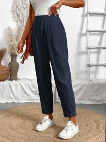 Calvaya Women's Solid Color Simple Everyday Long Pants