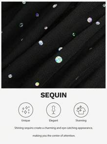 NU&NOW Bodysuit Renda Tanpa Lengan Ukuran Besar dengan Tali Bahu Tipis, Tanpa Punggung, dan Dekorasi Berkilau - Hitam - View 4