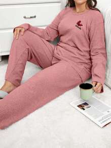 RueChic 100% katoen 2-delige pyjamaset met vlinderborduurwerk
